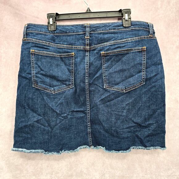 Universal Thread Blue Denim Jeans Short Mini Cotton Skirt Western 16/33 - Picture 2 of 4